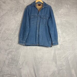 Wolverine Denim Shirt Jacket Mens Medium Workwear Shacket Grunge Utility